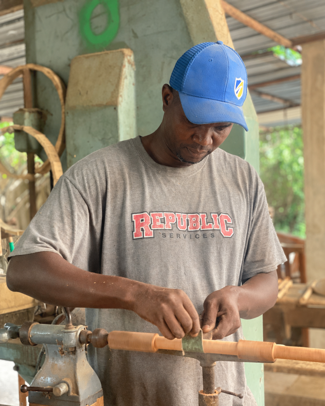 Hand-carved xalam bodies in the Malika workshop
